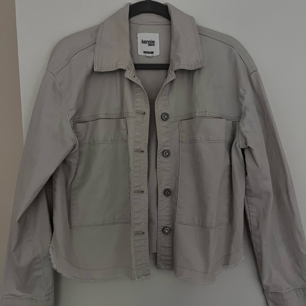 Kensie Light Gray Jean Jacket for Women